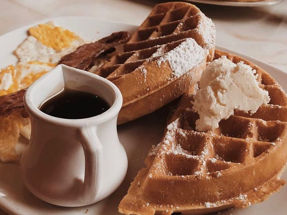 image of waffles from Silver Diner in Cherry Hill, NJ