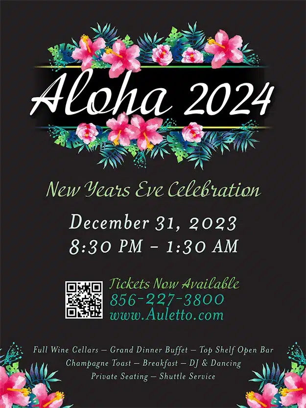 NEW YEAR’S EVE CELEBRATION | ALOHA! invitation graphic