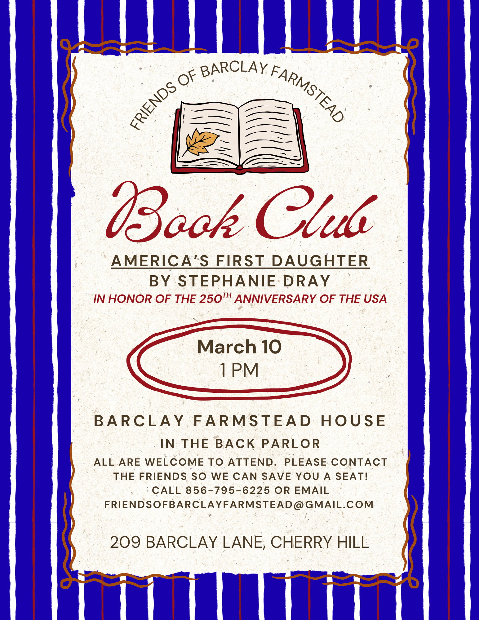 America's First Daughter Book Club Flyer