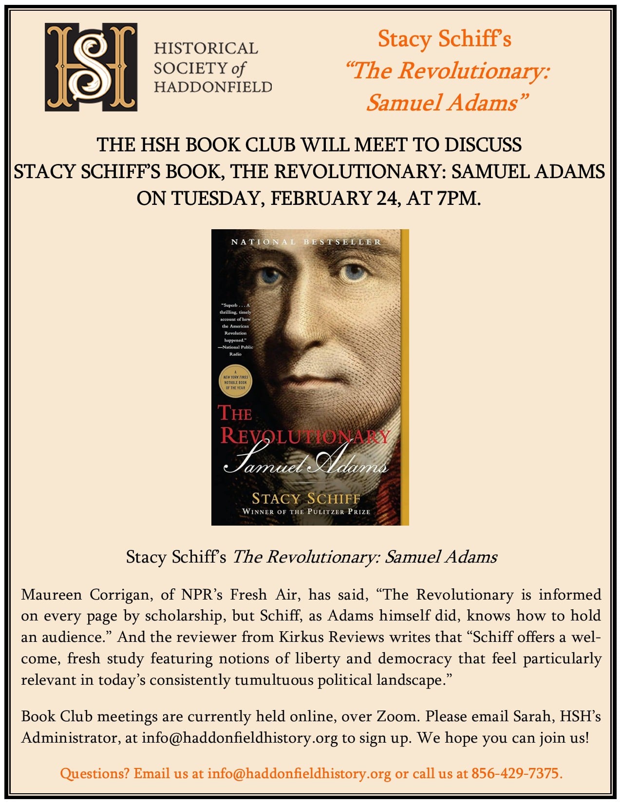 Historical Society of Haddonfield Book club meeting