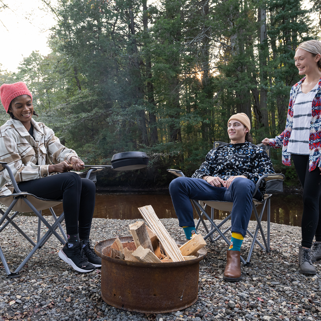 Kids enjoying fall weather at Wading Pines Campground in Burlington County